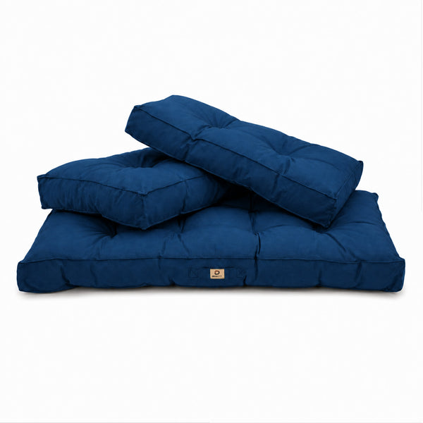 Set Cuscini Trapuntati per Panchina 100x50 Blu Petrolio - Spesso 15cm (1 Seduta + 2 Schienali)