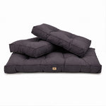 Set Cuscini Trapuntati per Panchina 100x50 Grigio Carbone - Spesso 15cm (1 Seduta + 2 Schienali)