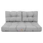 Set Cuscini Trapuntati per Panchina 120x60 Grigio Ciottolo - Spesso 15cm (1 Seduta + 2 Schienali)