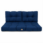 Set Cuscini Trapuntati per Panchina 100x50 Blu Petrolio - Spesso 15cm (1 Seduta + 2 Schienali)