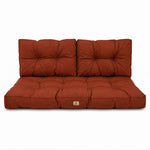 Set Cuscini Trapuntati per Panchina 120x60 Terracotta - Spesso 15cm (1 Seduta + 2 Schienali)
