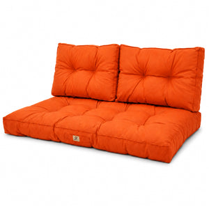 Set Cuscini Trapuntati per Panchina 120x60 Arancione - Spesso 15cm (1 Seduta + 2 Schienali)
