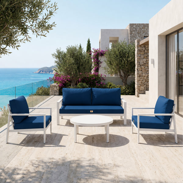 Set Cuscini Salotto da Giardino 60x70 Blu Petrolio - Sfoderabile & Anti-UV (Seduta + Schienale)