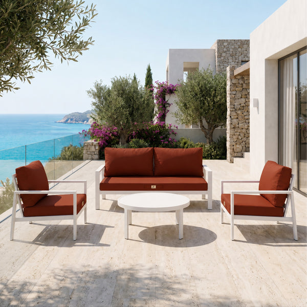 Set Cuscini Salotto da Giardino 60x70 Terracotta - Sfoderabile & Anti-UV (Seduta + Schienale)