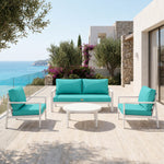 Set Cuscini Salotto da Giardino 50x60 Blu Caraibi - Larghezza 60 cm (Seduta + Schienale)