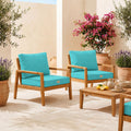 Set Cuscini Salotto da Giardino 60x60 Blu Caraibi - Sfoderabile & Anti-UV (Seduta + Schienale)