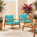 Set Cuscini Salotto da Giardino 60x60 Blu Caraibi - Sfoderabile & Anti-UV (Seduta + Schienale)