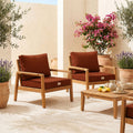 Set Cuscini Salotto da Giardino 60x60 Terracotta - Sfoderabile & Anti-UV (Seduta + Schienale)