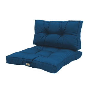 Set Cuscini Trapuntati 60x60 Blu Petrolio - Spesso 15cm & Morbido (Seduta + Schienale)