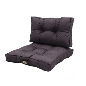 Set Cuscini Trapuntati 50x50 Grigio Carbone - Spesso 15cm & Morbido (Seduta + Schienale)