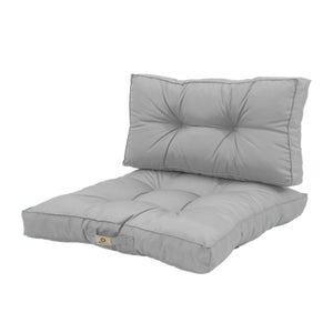 Set Cuscini Trapuntati 60x60 Grigio Ciottolo - Spesso 15cm & Morbido (Seduta + Schienale)