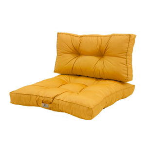 Set Cuscini Trapuntati 60x60 Giallo - Spesso 15cm & Morbido (Seduta + Schienale)
