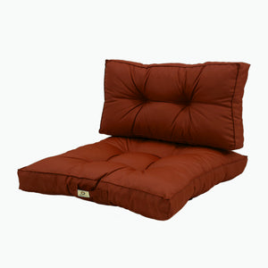 Set Cuscini Trapuntati 60x60 Terracotta - Spesso 15cm & Morbido (Seduta + Schienale)