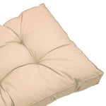 Ensemble de coussins capitonnés beige 50x50cm, épais 15cm et moelleux pour fauteuils et canapés, décor élégant.