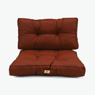 Ensemble de coussins capitonnés terracotta 60x60 cm, épais 15 cm, moelleux pour fauteuils et canapés, déco moderne.