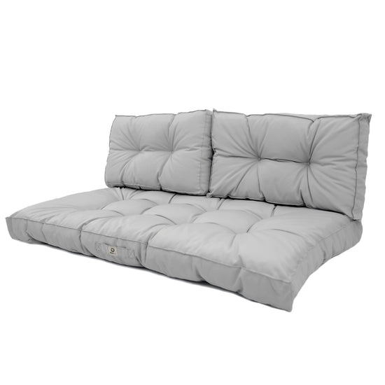 Coussins pour salon de jardin capitonné 120x60cm gris galet - Deco-arts.fr