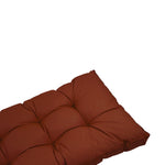 Ensemble de coussins capitonnés terracotta pour banquette 120x60cm, épais 15cm, comprenant une assise et deux dossiers.