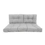 Ensemble de coussins capitonnés gris galet pour banquette 120x60 cm, épais 15 cm, pour fauteuils et canapés.