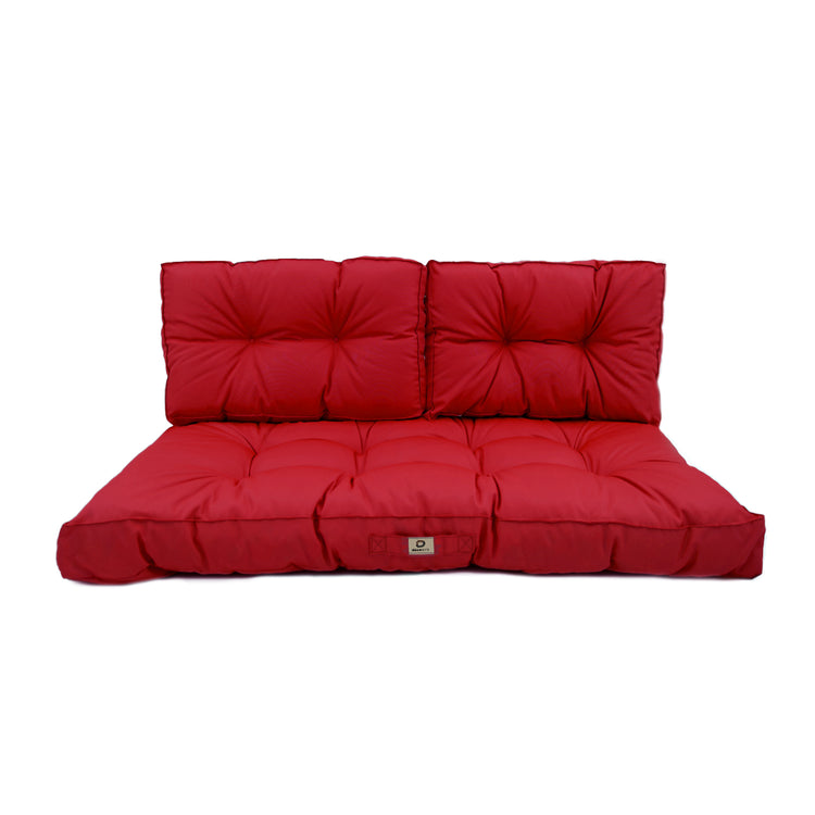Coussins pour salon de jardin capitonné 120x60cm rouge - Deco-arts.fr