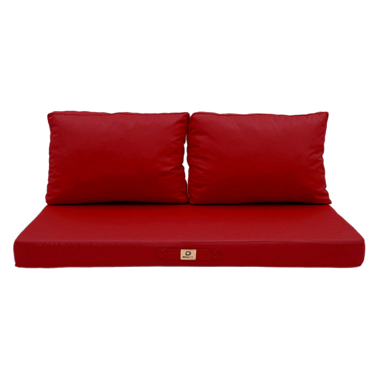 Coussins pour salon de jardin déhoussable 120x60cm Rouge - Deco-arts.fr