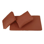 Ensemble de 3 coussins de salon jardin terracotta pour fauteuils et canapés, déhoussables et anti-UV, 120x60 cm.