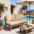 Set Cuscini Salotto da Giardino 100x50 Beige - Sfoderabile & Anti-UV (1 Seduta + 2 Schienali)