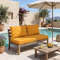 Set Cuscini Salotto da Giardino 100x50 Giallo - Sfoderabile & Anti-UV (1 Seduta + 2 Schienali)