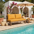 Set Cuscini Salotto da Giardino 120x60 Giallo - Sfoderabile & Anti-UV (1 Seduta + 2 Schienali)