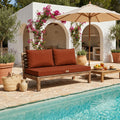 Set Cuscini Salotto da Giardino 120x60 Terracotta - Sfoderabile & Anti-UV (1 Seduta + 2 Schienali)