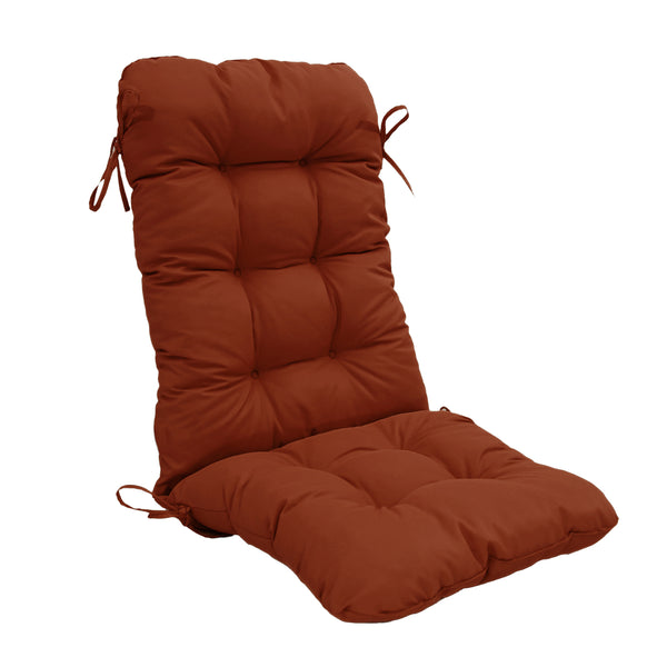 Coussin pour chaise et canapé en tissu terracotta capitonné, 120x50 cm, confort 8cm, pour fauteuils et canapés.
