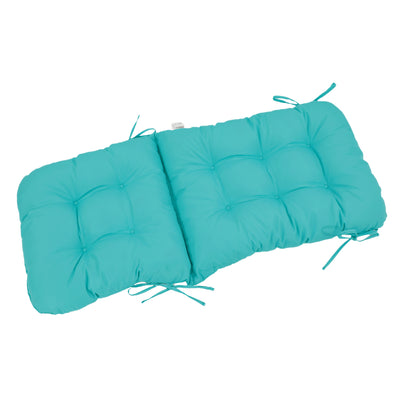Coussin de dossier haut pour fauteuil ou canapé, 120x50 cm, bleu Caraïbes, capitonné, confort 8 cm, pour assise décoration deco-arts.fr