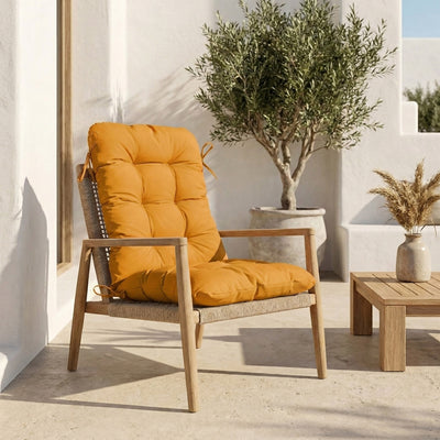 Cuscino Sedia con Schienale Alto 120x50 Giallo - Trapuntato (Comfort 8cm)