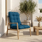Cuscino Sedia con Schienale Alto 120x50 Blu Petrolio - Trapuntato (Comfort 8cm)
