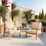 Set Cuscini Salotto da Giardino 50x50 Beige - Sfoderabile & Anti-UV (Seduta + Schienale)