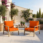 Set Cuscini Salotto da Giardino 50x50 Arancione - Sfoderabile & Anti-UV (Seduta + Schienale)