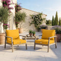 Set Cuscini Salotto da Giardino 50x50 Giallo - Sfoderabile & Anti-UV (Seduta + Schienale)