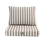 Coussins de salon et jardin rayés beige 50x50 cm, ensemble pour fauteuils et canapés, tissu premium 270g.