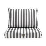 Set Cuscini Salotto da Giardino 50x50 Riga Grigio Scuro - Premium 270g (Seduta + Schienale)