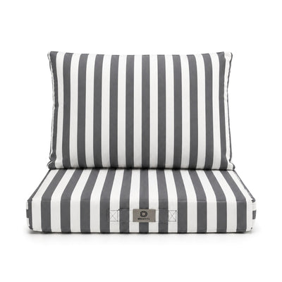 Set Cuscini Salotto da Giardino 50x50 Riga Grigio Scuro - Premium 270g (Seduta + Schienale)