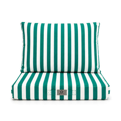 Set Cuscini Salotto da Giardino 50x50 Riga Verde - Premium 270g (Seduta + Schienale)