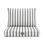 Set Cuscini Salotto da Giardino 50x50 Riga Grigio Chiaro - Premium 270g (Seduta + Schienale)