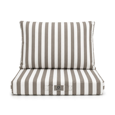 Set Cuscini Salotto da Giardino 50x50 Riga Beige - Premium 270g (Seduta + Schienale)