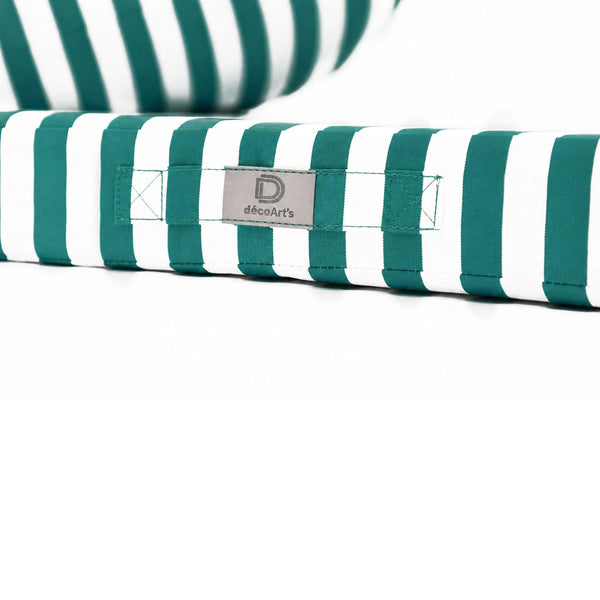 Set Cuscini Giardino 50x60 Righe Verde - Premium 270g (Seduta + Schienale)