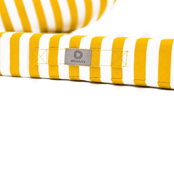Set Cuscini Giardino 50x60 Righe Giallo - Premium 270g (Seduta + Schienale)