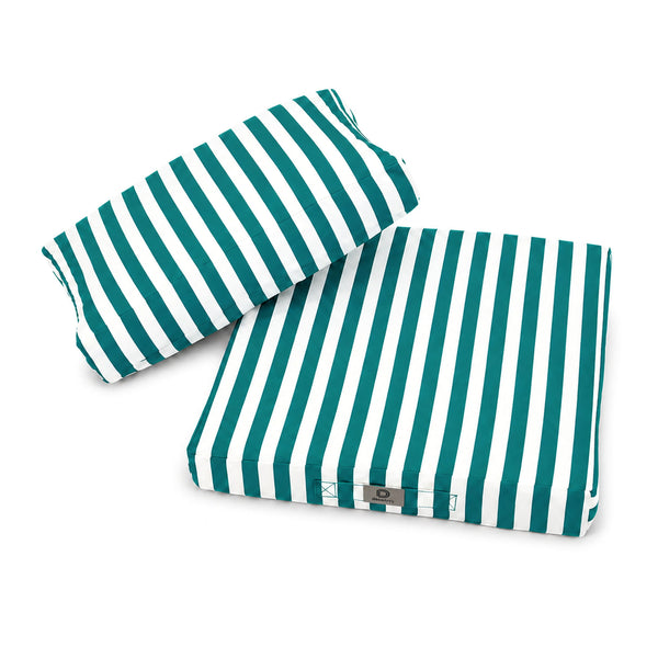 Set Cuscini Salotto da Giardino 50x50 Riga Verde - Premium 270g (Seduta + Schienale)