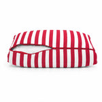 Set Cuscini Salotto da Giardino 50x50 Riga Rossa - Premium 270g (Seduta + Schienale)