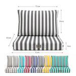 Set Cuscini Giardino 60x70 Righe Grigio Scuro - Premium 270g (Seduta + Schienale)
