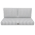 Set Cuscini Salotto da Giardino 100x50 Riga Grigio Chiaro - Premium 270g (1 Seduta + 2 Schienali)