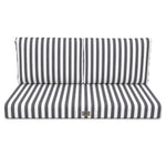 Set Cuscini Salotto da Giardino 120x60 Riga Grigio Scuro - Premium 270g (1 Seduta + 2 Schienali)