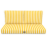 Set Cuscini Salotto da Giardino 100x50 Riga Gialla - Premium 270g (1 Seduta + 2 Schienali)
